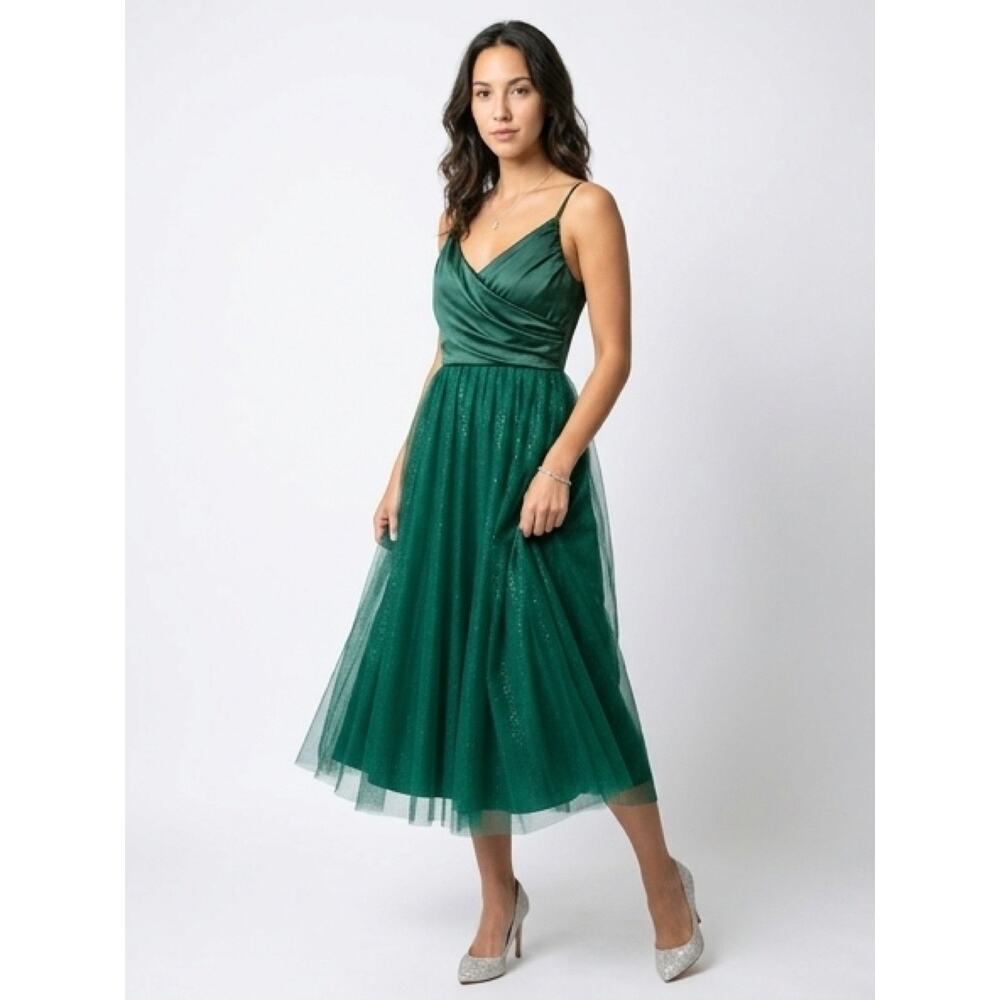 Baltic Born Emerald Green Tulle Midi Dress Size M NWOT Bridesmaid Wedding Guest
